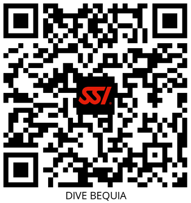 QR code linking to Dive Bequia's SSI dive center profile